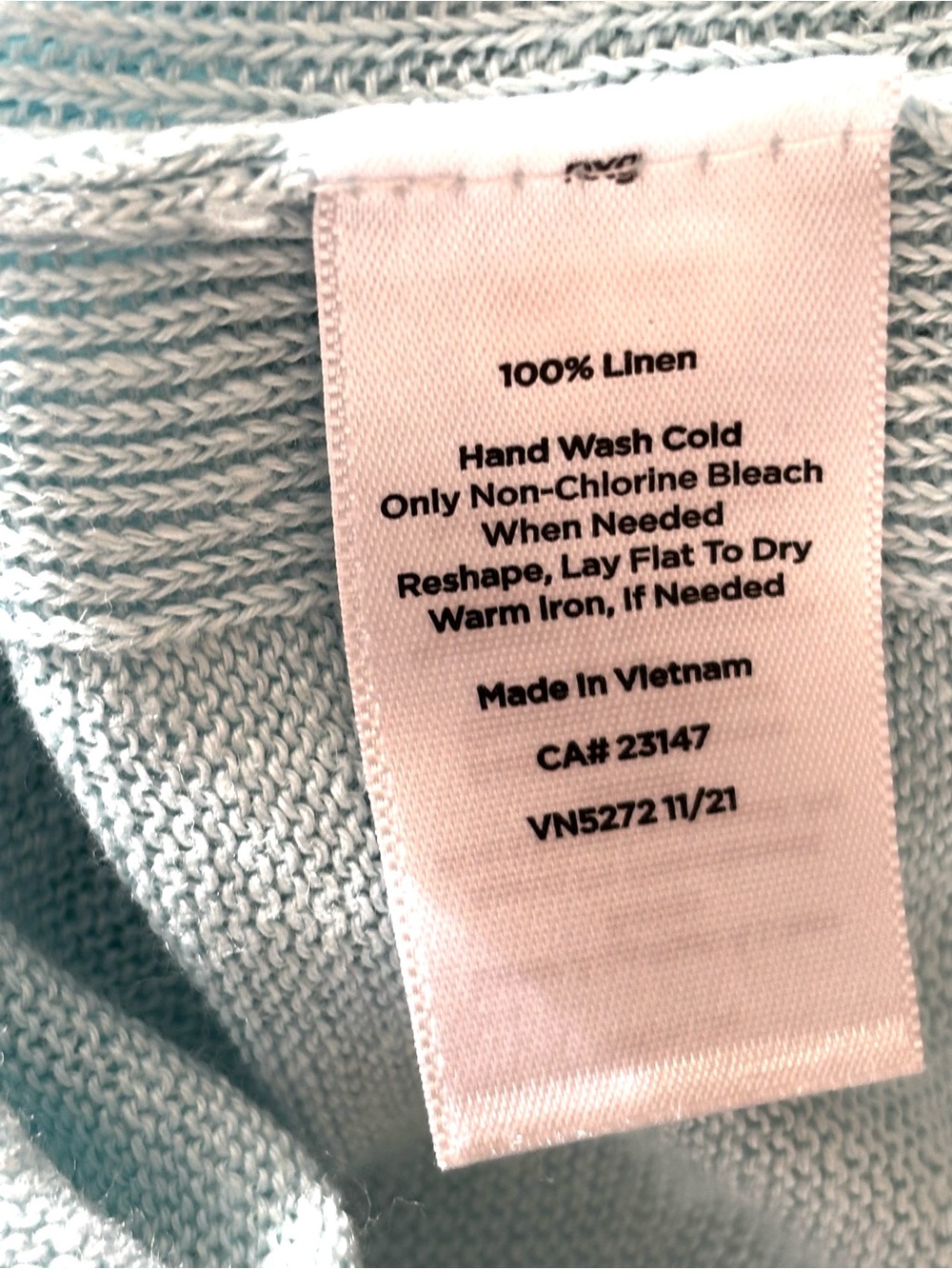 Talbots 100% Linen V-Neck Cardigan Light Blue Size XLP NWT - Picture 4 of 4